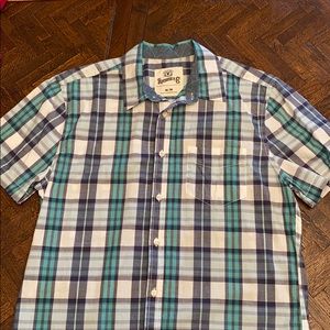 Youth boys medium plaid dress shirt